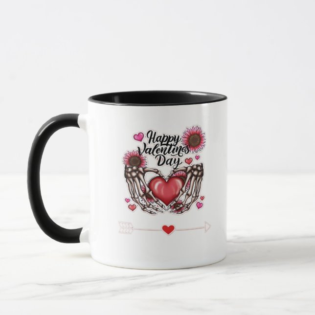 Skeleton Hands Valentines Day Classic Mug (Left)