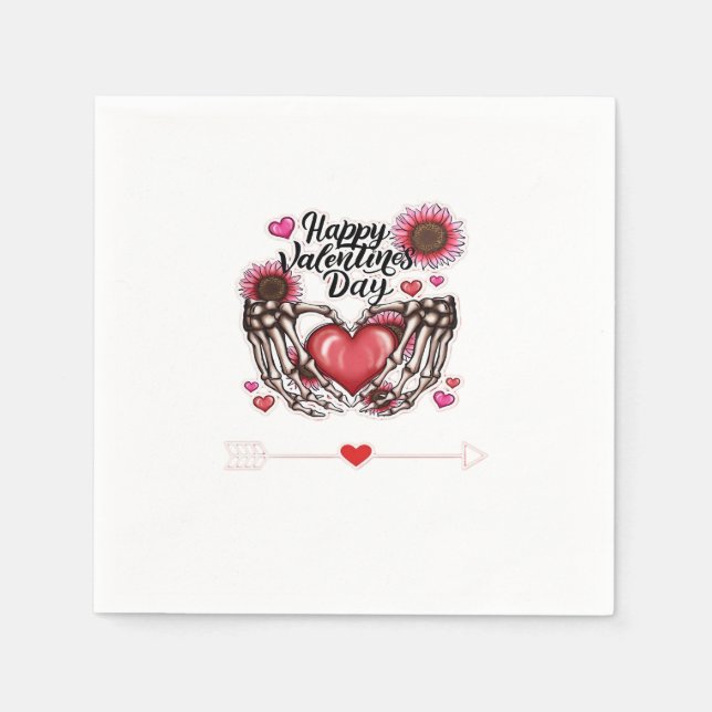 Skeleton Hands Valentines Day Classic Napkin (Front)