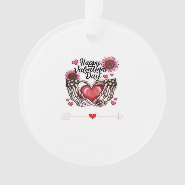Skeleton Hands Valentines Day Classic Ornament (Front)