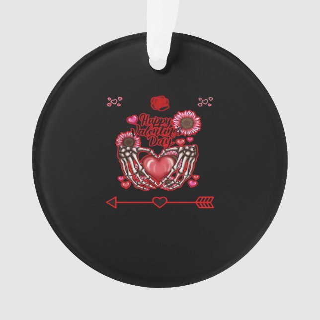 Skeleton Hands Valentines Day Classic Ornament (Front)