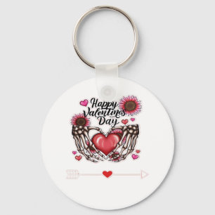 Skeleton Hands Valentines Day Classic Style Key Ring