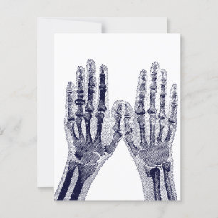 Skeleton Hands Xray Picture drawing Human Anatomy Postcard
