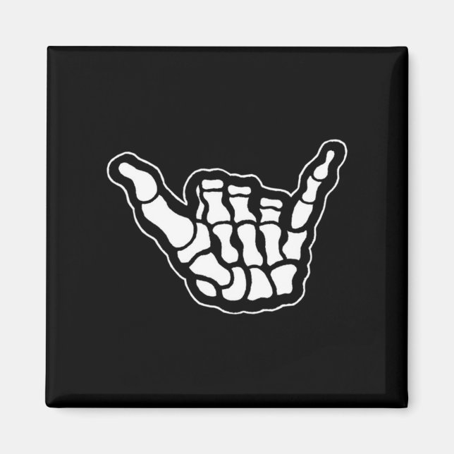 Skeleton Hang Loose Pocket Magnet (Front)