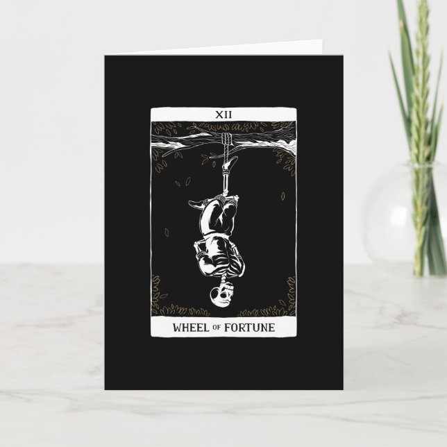 Skeleton Hanged Man Tarot Card (Front)