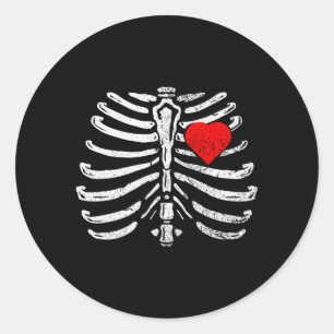 Skeleton He Rib Cage X-Ray Halloween Classic Round Sticker