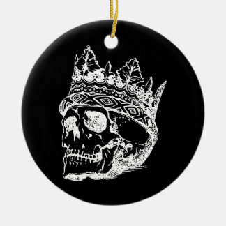 Skeleton Head with a Crown on a Ceramic Tree Decoration