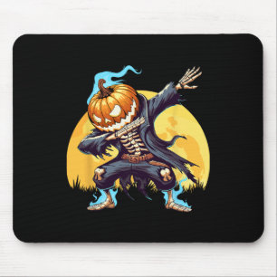 Skeleton Headless Pumpkin Dab Dance Boys Halloween Mouse Pad
