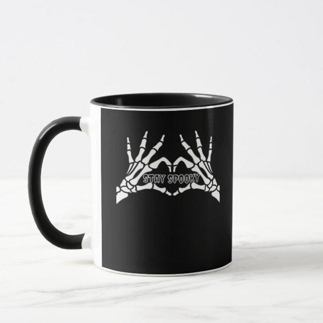 Skeleton Heart And Hands Classic Design  Mug (Left)