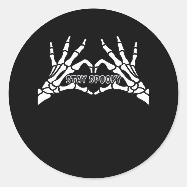 Skeleton Heart And Hands Classic Design  Round Sticker (Front)