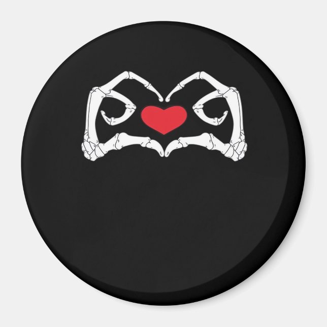 Skeleton Heart And Hands Funny  Magnet (Front)