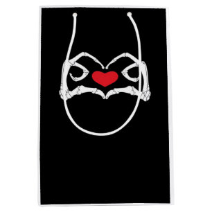 Skeleton Heart And Hands Funny  Medium Gift Bag