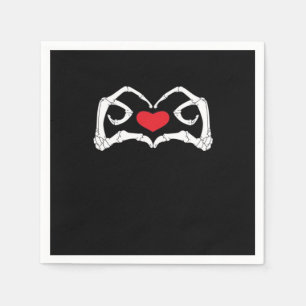Skeleton Heart And Hands Funny  Napkin