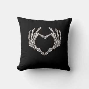 Skeleton Heart And Hands Gothic Halloween Costume Cushion