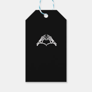 Skeleton Heart And Hands Sign Gift Tags