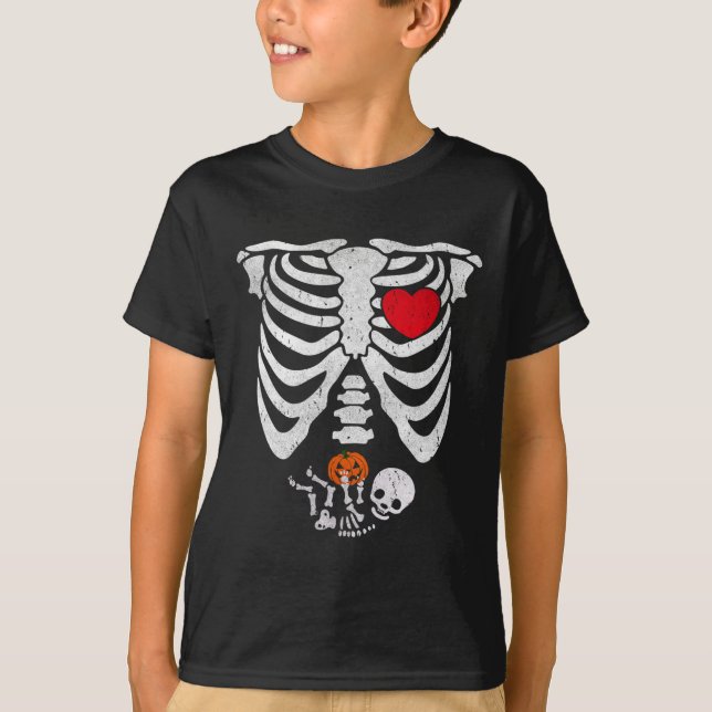 Skeleton Heart Halloween Costumes By  T-Shirt (Front)