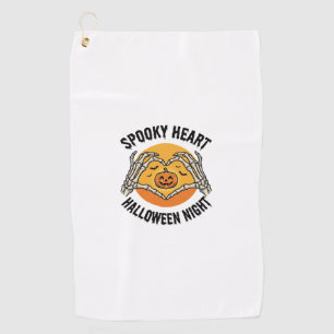 Skeleton Heart Halloween Vintage Hands Design_1 Golf Towel