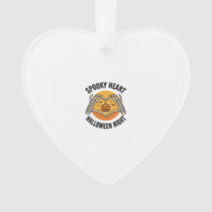 Skeleton Heart Halloween Vintage Hands Design_1 Ornament