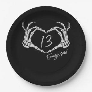 Skeleton Heart Hand Minimal Classic Design Paper Plate