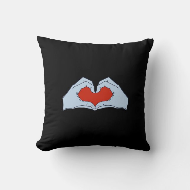 Skeleton Heart Hands Classic & Basic Halloween Cushion (Front)