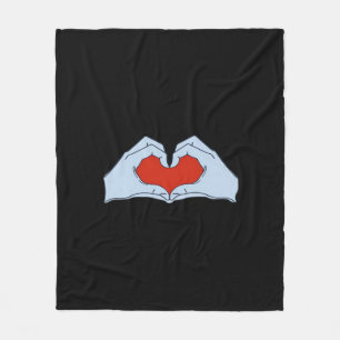 Skeleton Heart Hands Classic & Basic Halloween Fleece Blanket