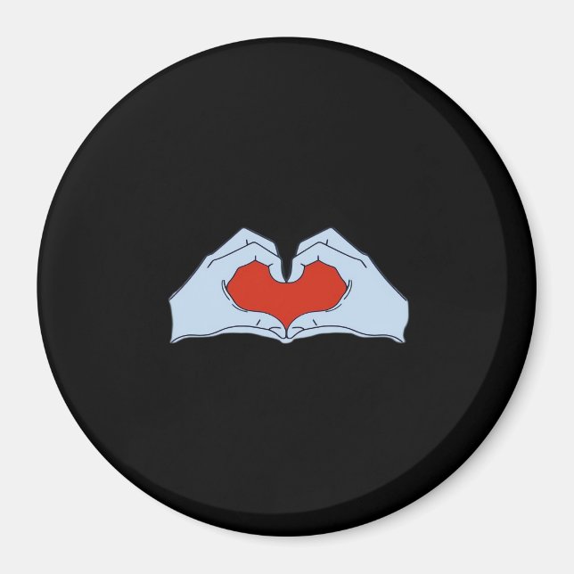 Skeleton Heart Hands Classic & Basic Halloween Magnet (Front)