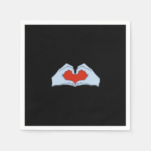 Skeleton Heart Hands Classic & Basic Halloween Napkin
