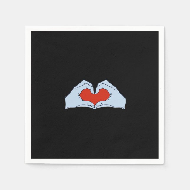 Skeleton Heart Hands Classic & Basic Halloween Napkin (Front)