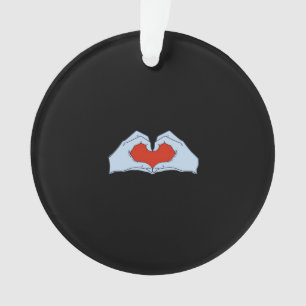 Skeleton Heart Hands Classic Basic Halloween Style Ornament