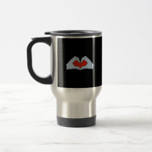 Skeleton Heart Hands Classic & Basic Halloween Travel Mug