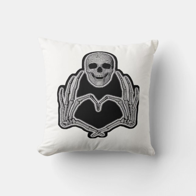Skeleton Heart Hands  Classic Cushion (Front)