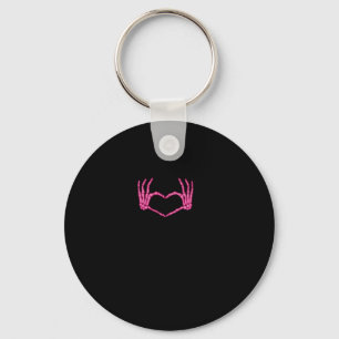 Skeleton Heart Hands Classic Key Ring