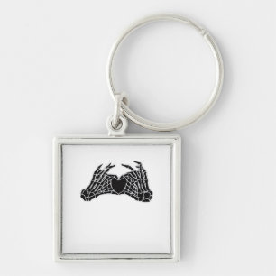 Skeleton Heart Hands - Classic Key Ring