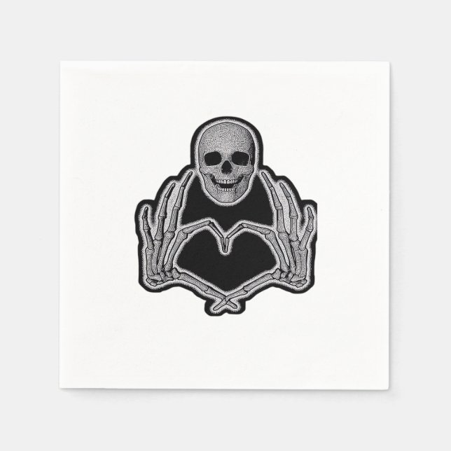Skeleton Heart Hands  Classic Napkin (Front)