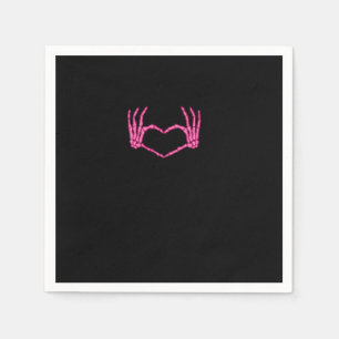 Skeleton Heart Hands Classic Napkin
