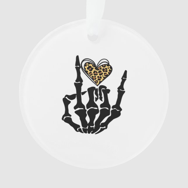 Skeleton Heart Hands Classic Ornament (Front)
