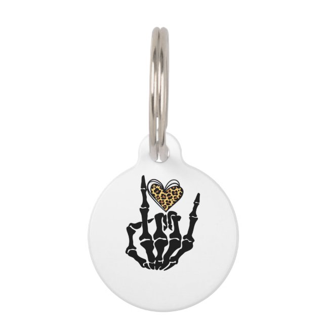 Skeleton Heart Hands Classic Pet Tag (Front)