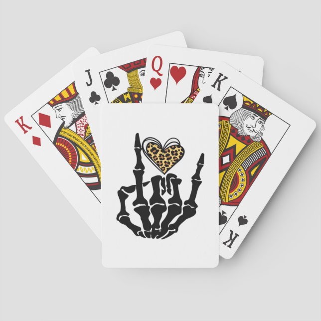 Skeleton Heart Hands Classic Playing Cards (Back)