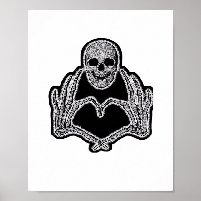 Skeleton Heart Hands  Classic Poster (Front)
