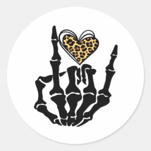 Skeleton Heart Hands Classic Round Sticker