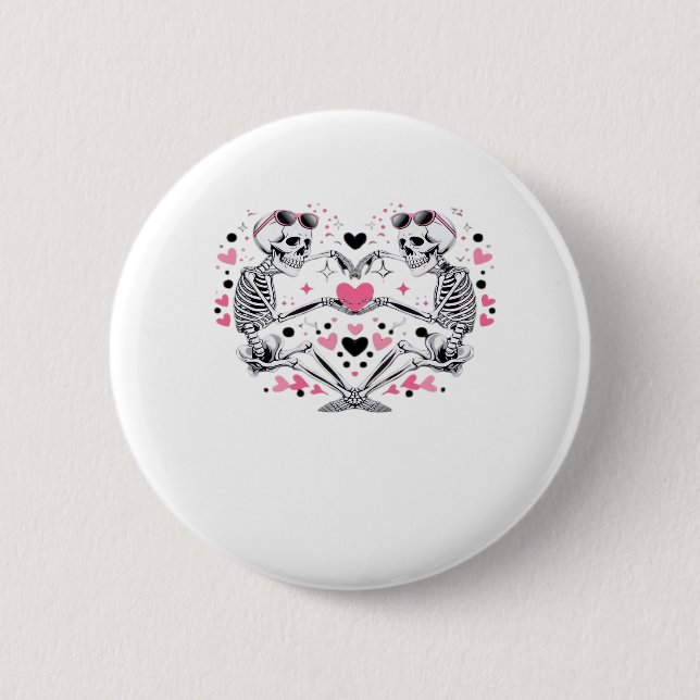 Skeleton Heart Hands Classic Viral 6 Cm Round Badge (Front)