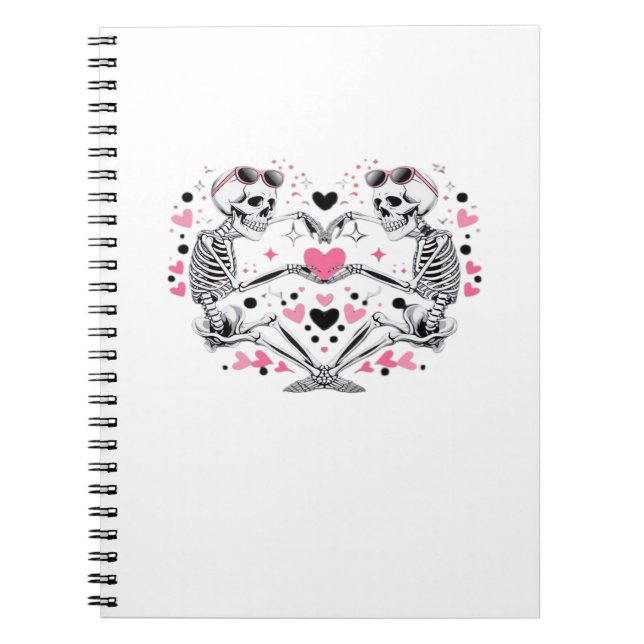 Skeleton Heart Hands Classic Viral Notebook (Front)