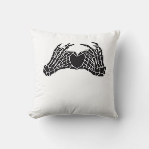 Skeleton Heart Hands Clean Graphic Mood Cushion