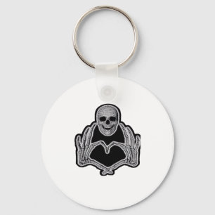 Skeleton Heart Hands Clean Graphic Mood Key Ring