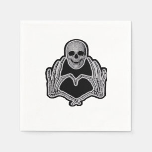 Skeleton Heart Hands Clean Graphic Mood Napkin
