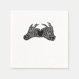 Skeleton Heart Hands Clean Graphic Mood Napkin