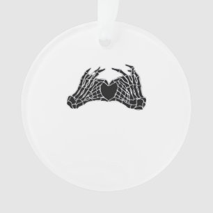 Skeleton Heart Hands Clean Graphic Mood Ornament