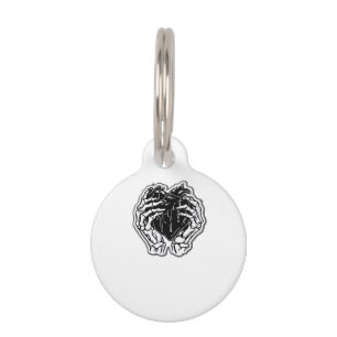 Skeleton Heart Hands Funny Pet Tag