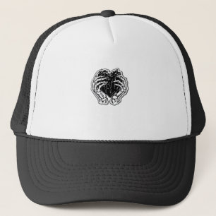 Skeleton Heart Hands Funny Trucker Hat