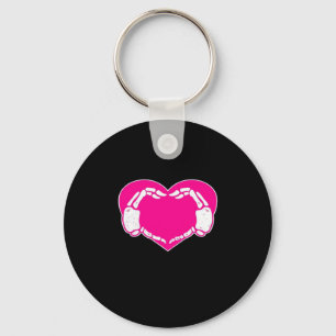 Skeleton Heart Hands Gothic Classic Look Key Ring
