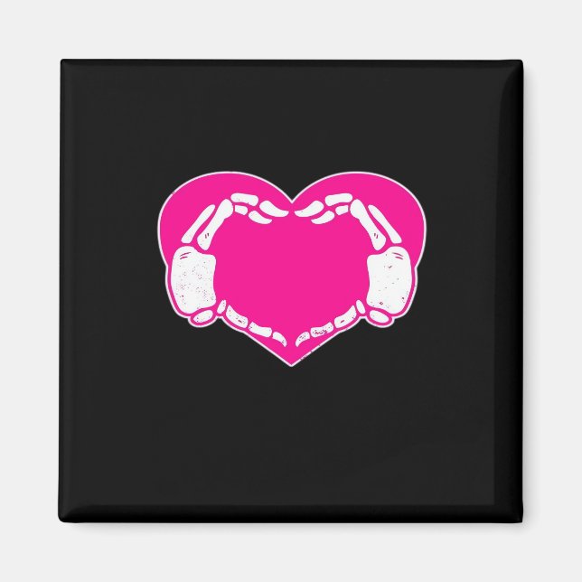Skeleton Heart Hands Gothic Classic Look Magnet (Front)